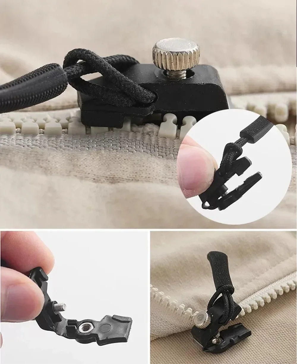Universal Detachable Metal Zipper Slider Puller Detachable Instant Repair Kit DIY Replacement Lever Locks for Clothing Luggage