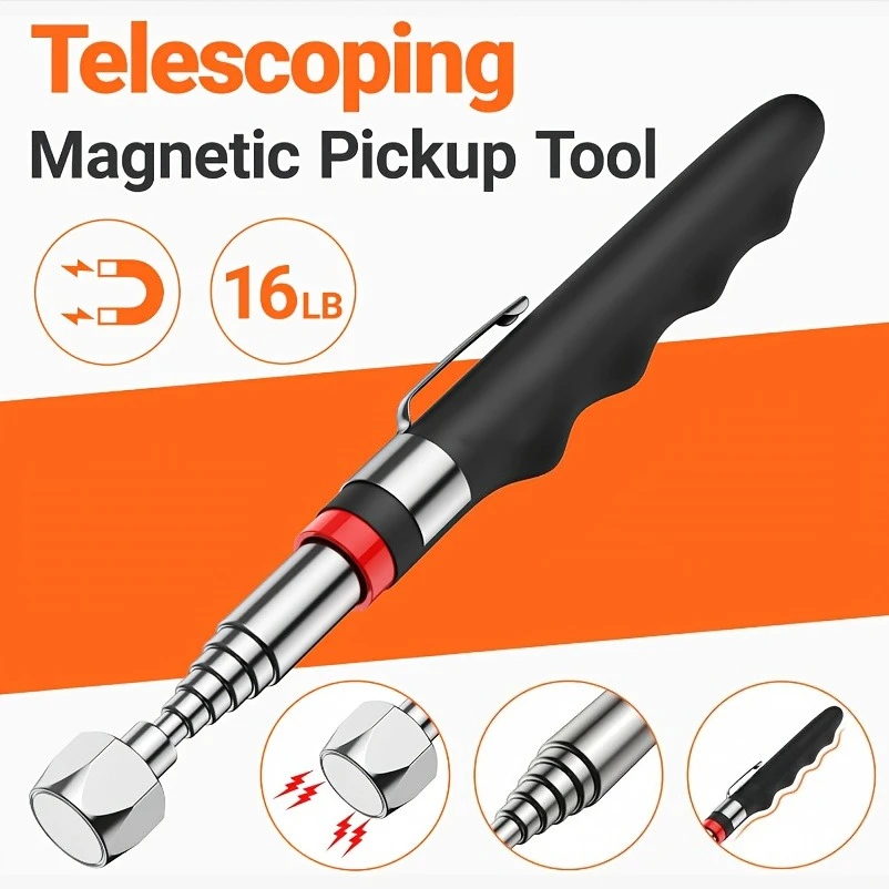 Telescoping Magnetic Pickup Tool Telescopic Strong Magnet Sticks Non-Slip Long Extendable Magnet Pickup Tools Nail Picker Upper