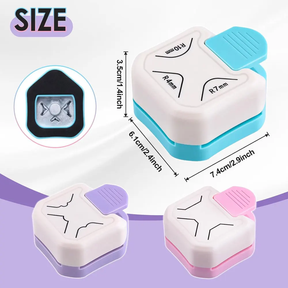 1pc 3-in-1 Corner Cutter, Paper Edge Cutter, Suitable for Paper Crafts, Scrapbooking and Photo Making.