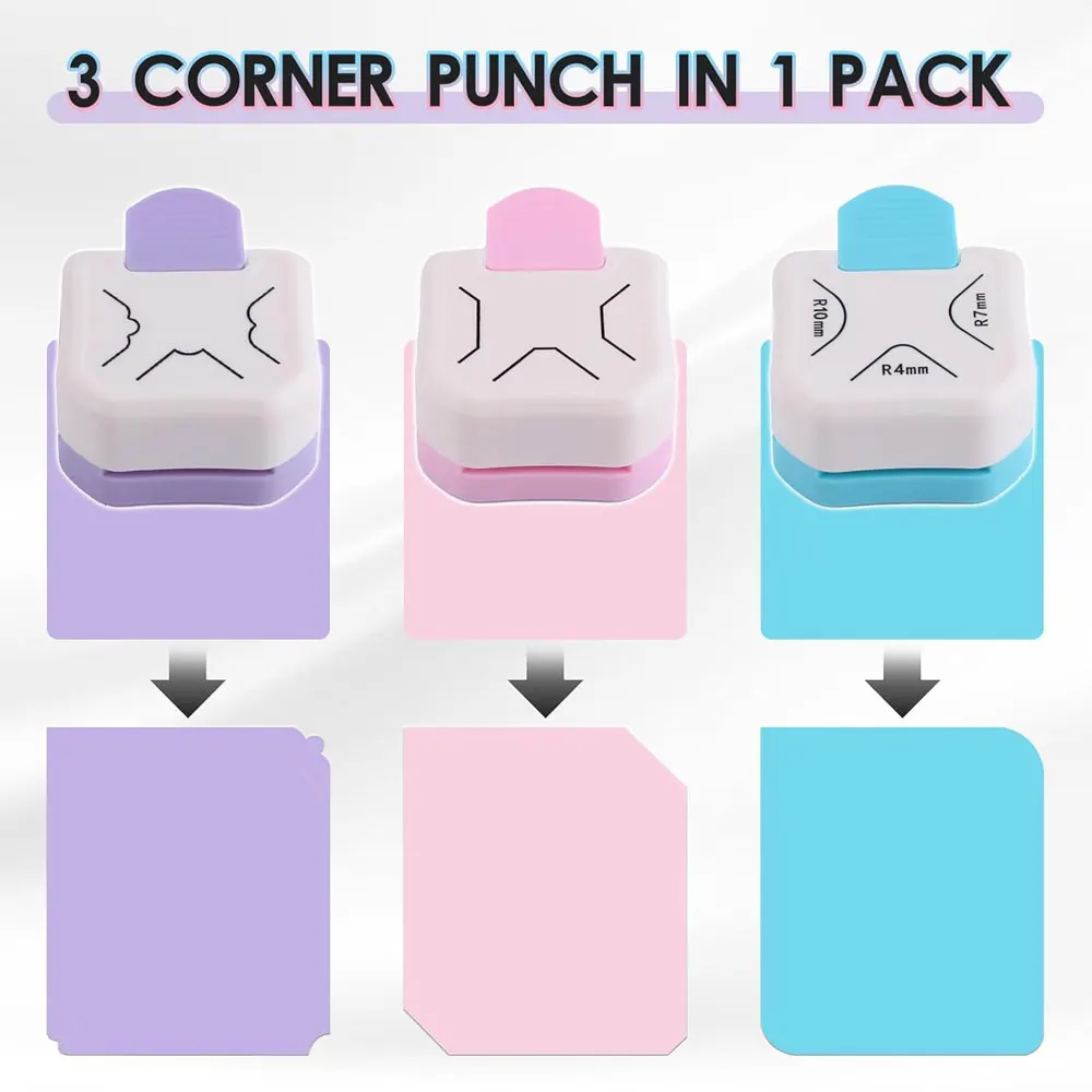 1pc 3-in-1 Corner Cutter, Paper Edge Cutter, Suitable for Paper Crafts, Scrapbooking and Photo Making.