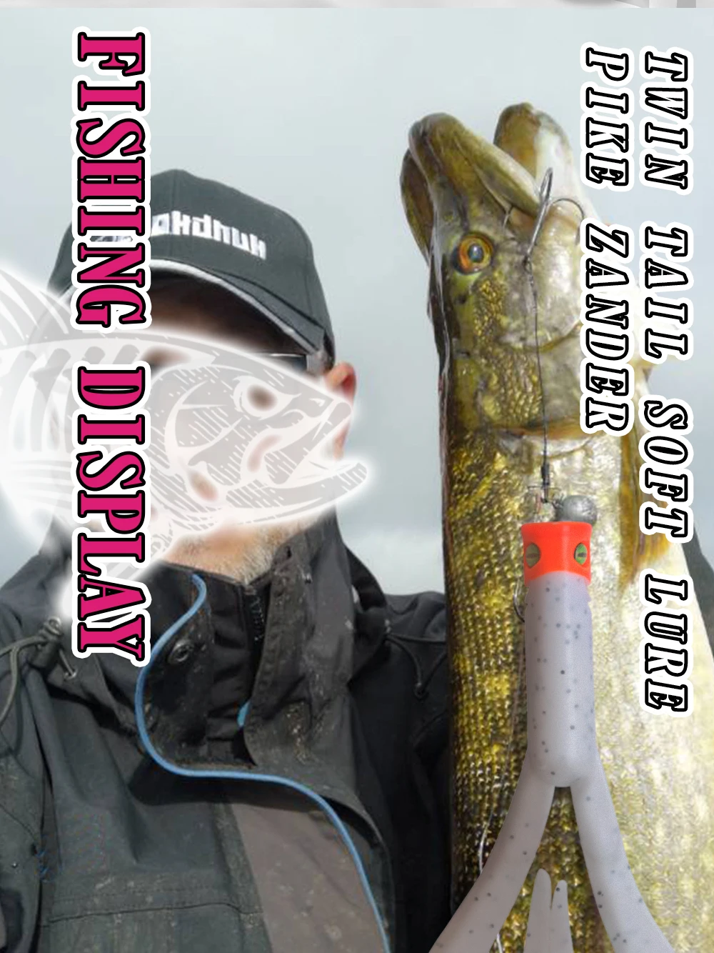Hunthouse 175mm 36.7g Twin Tail Trailer Silicone Soft Fishing Lure 2pcs/lot Spinning Souple Leurre For Barsch Zander Pike Fish