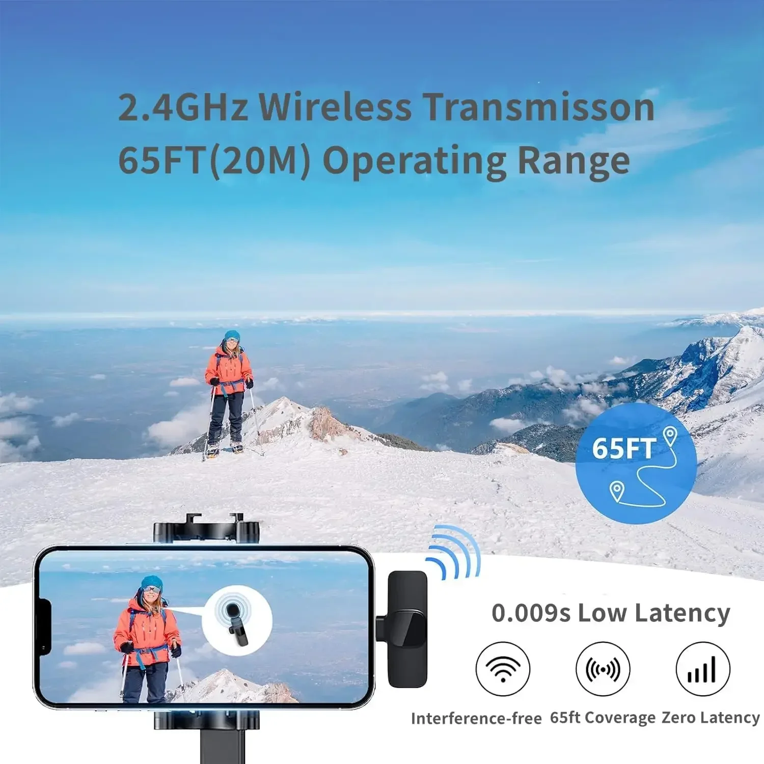 Mini Wireless Lavalier Microphone for iPhone Video Recording Live Streaming YouTube Tik - Portable Mobile Phone Microphone