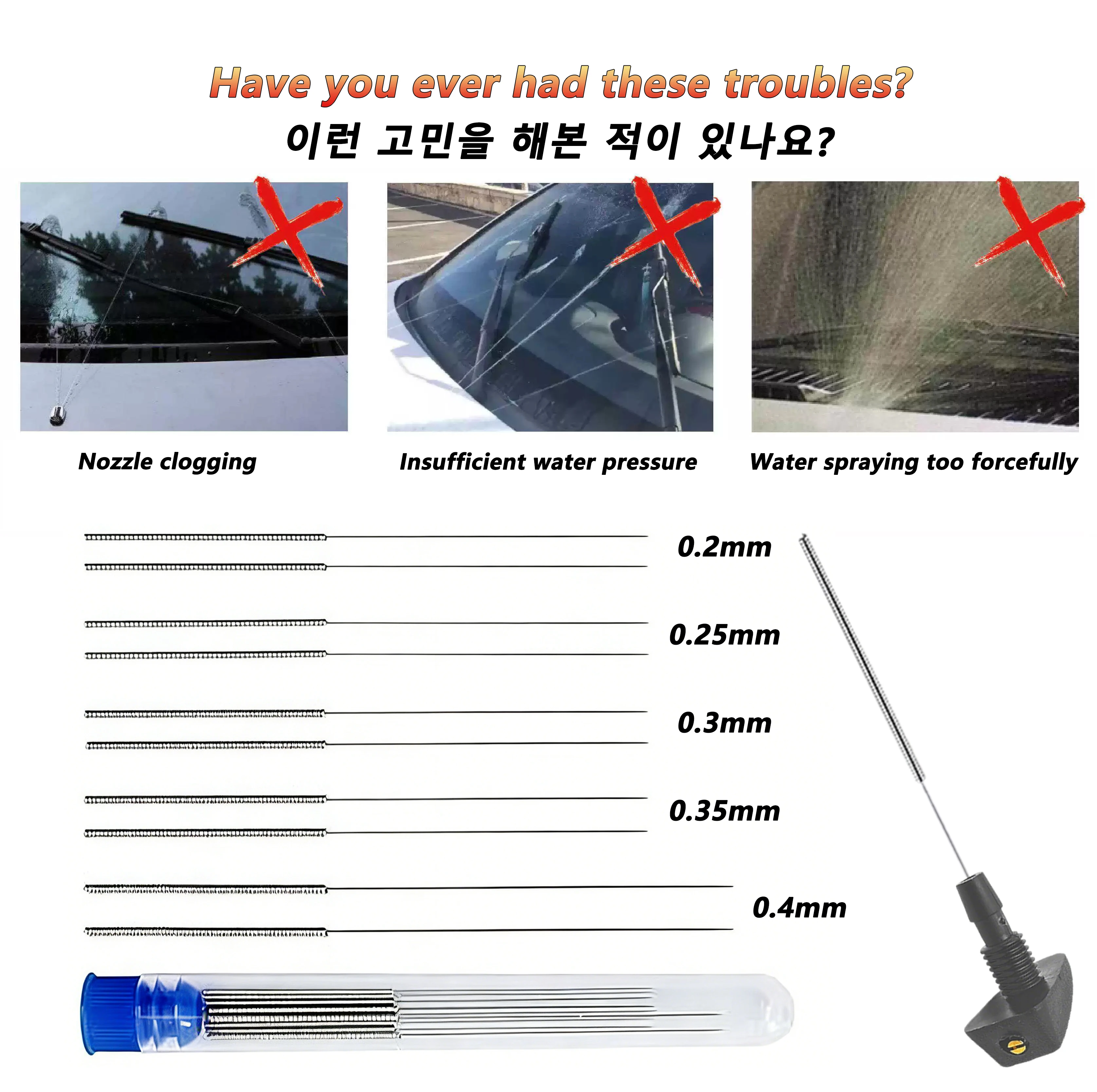 iLMH Car Windscreen Jet Nozzle Washer Tool Stainless Steel Wiper Nozzle Cleaning Kit For 3D Printer Jet, Gas Stoves, Shower Head