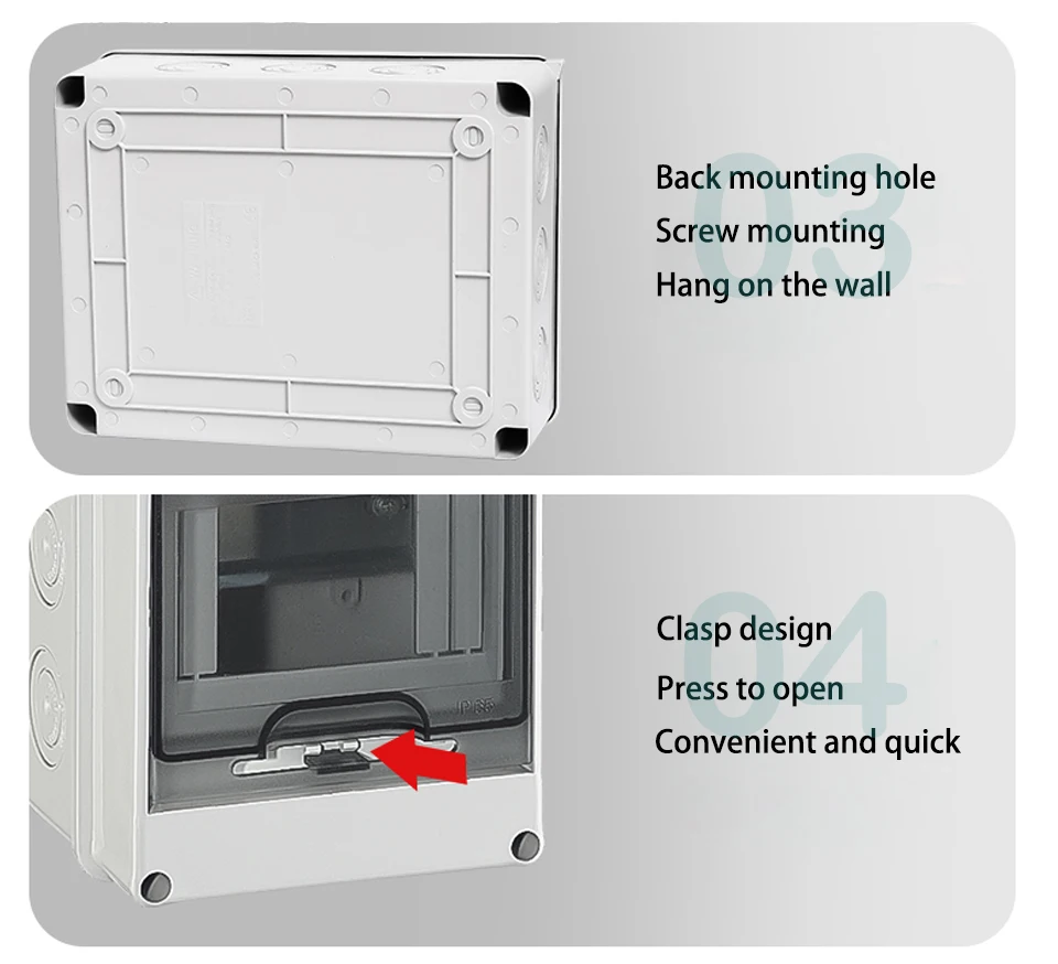 IP65 Waterproof Distribution Box 2/3/5/8/12/15/18/24WAY ABS Plastic Electrical Enclosure HT Series Junction Box