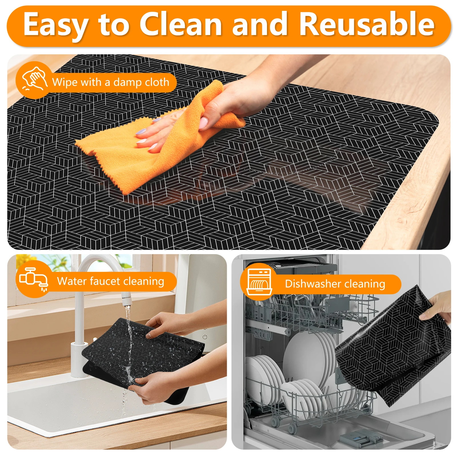 Induction Cooktop Mat Silicone Anti-Scratch Induction CooktopResistant Non-Slip Kitchen Counter Protect Mat Protector Mat Heat