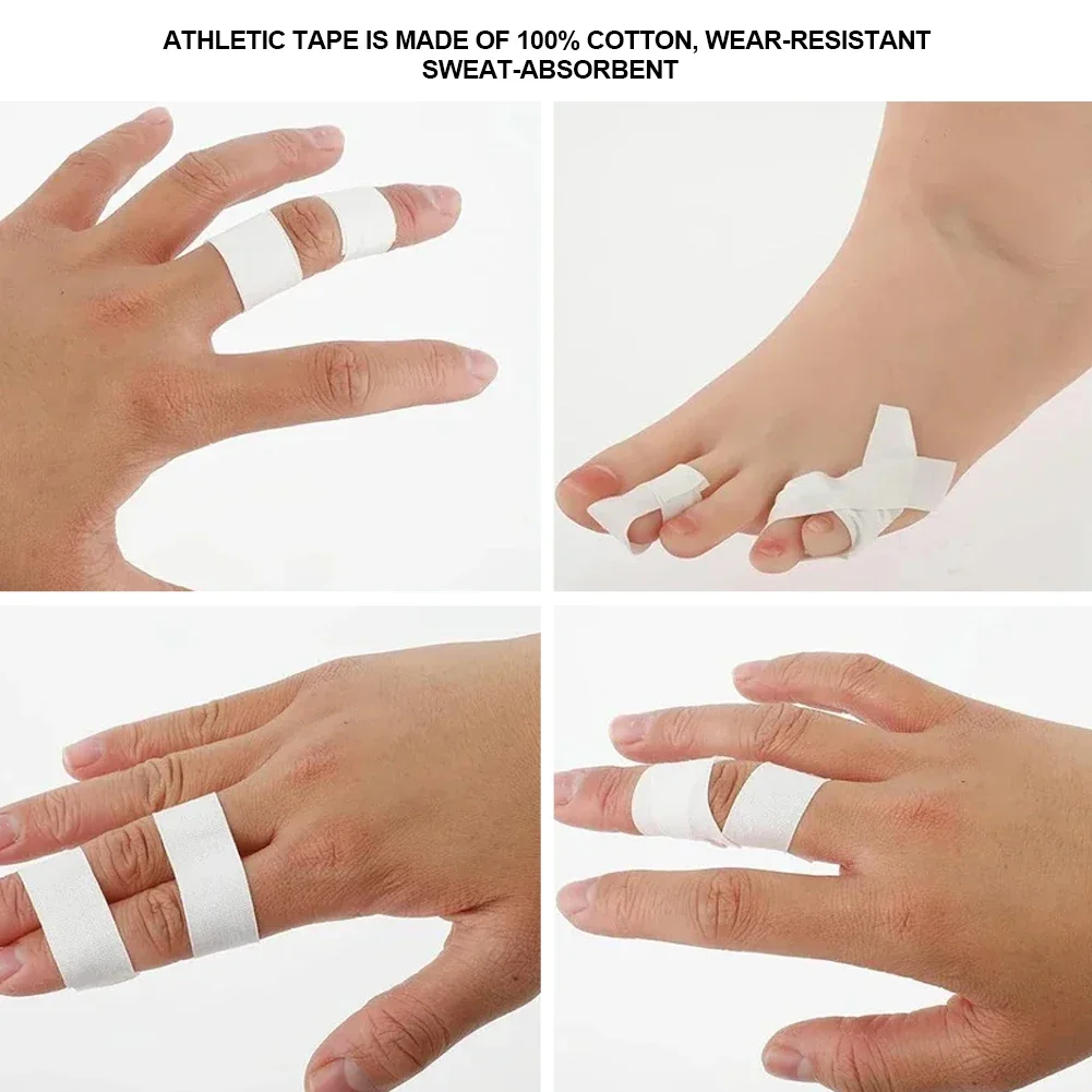 White Sports Athletic Adhesive Fingers Tape for Weight Lifting Volleyball Boulder Climbing Basketball GYM Training Skin-Friendly