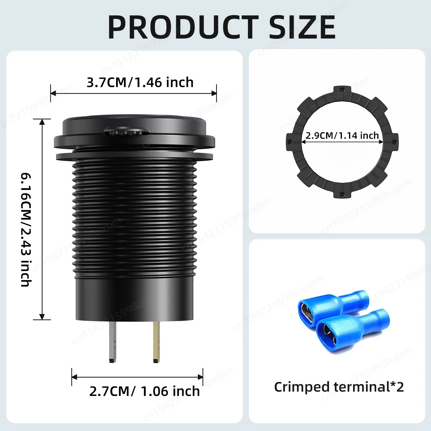 118W Aluminum 12V USB C Laptop Outlet PD 100W Port & QC3.0 18W Car Charger Socket Fast Charging for RV MarineTruck Boat Golf
