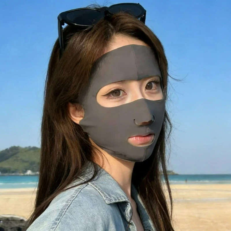 Light and Full Facial Sunscreen Mask in Spring and Summer Outdoor Ear-mounted Running Nylon Open Breathable Nose Cycling Masks