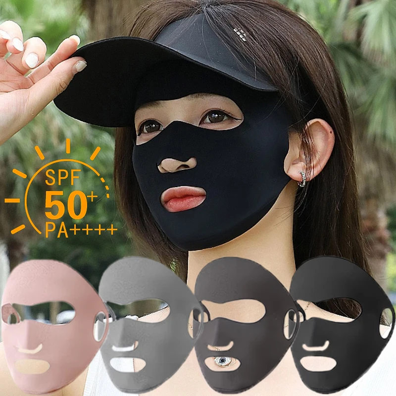 Light and Full Facial Sunscreen Mask in Spring and Summer Outdoor Ear-mounted Running Nylon Open Breathable Nose Cycling Masks