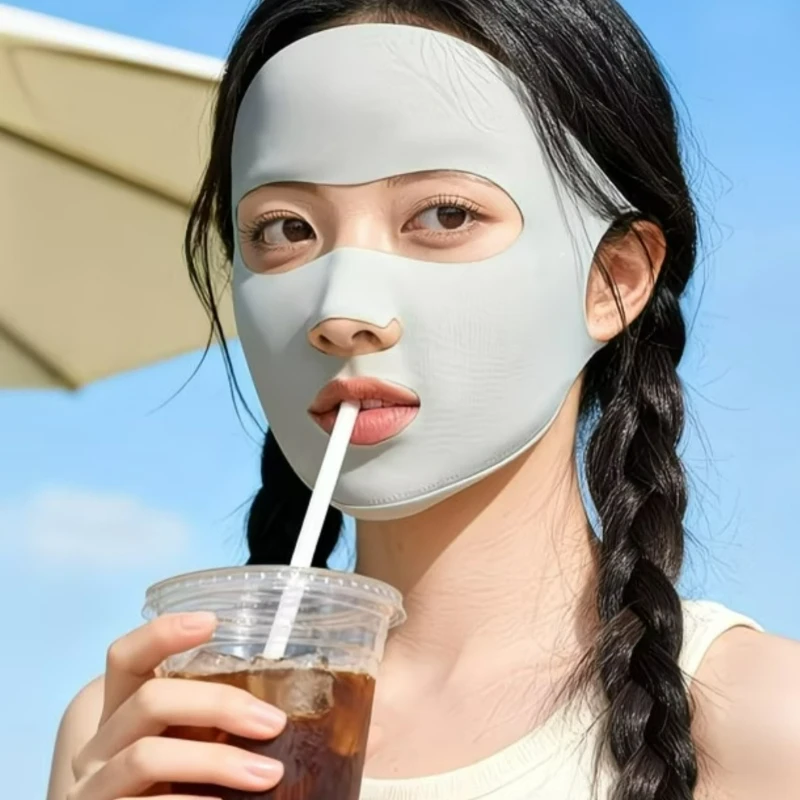 Light and Full Facial Sunscreen Mask in Spring and Summer Outdoor Ear-mounted Running Nylon Open Breathable Nose Cycling Masks