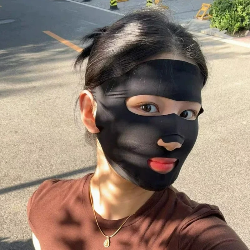 Light and Full Facial Sunscreen Mask in Spring and Summer Outdoor Ear-mounted Running Nylon Open Breathable Nose Cycling Masks