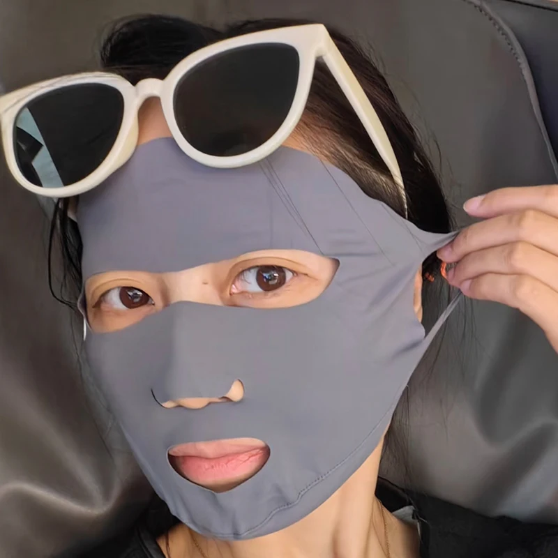 Light and Full Facial Sunscreen Mask in Spring and Summer Outdoor Ear-mounted Running Nylon Open Breathable Nose Cycling Masks