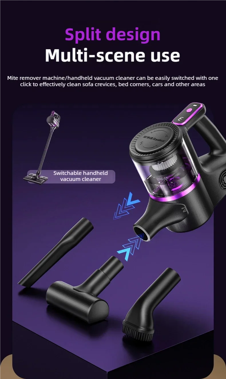 TINSOL 35000PA Wireless Vacuum Cleaner Home Vacuum Cleaner with Vacuuming and Mopping Integrated Handheld Smart Appliance