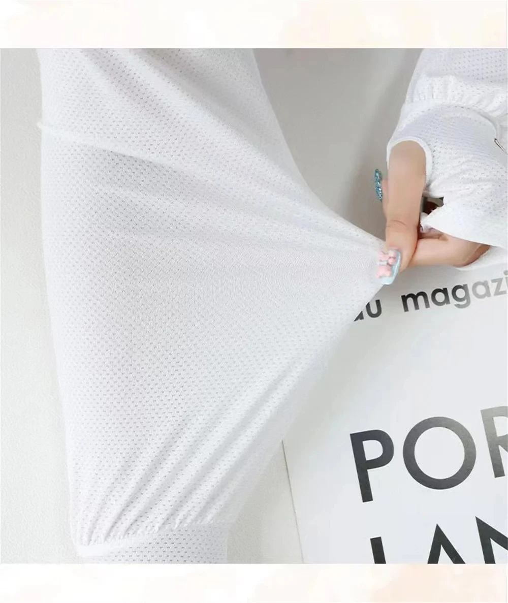 Summer Ice Silk Sun Protection Sleeves Outdoor Driving UV Protection Rabbit Ice Sleeves Women's Loose Arm Protection Sleeves
