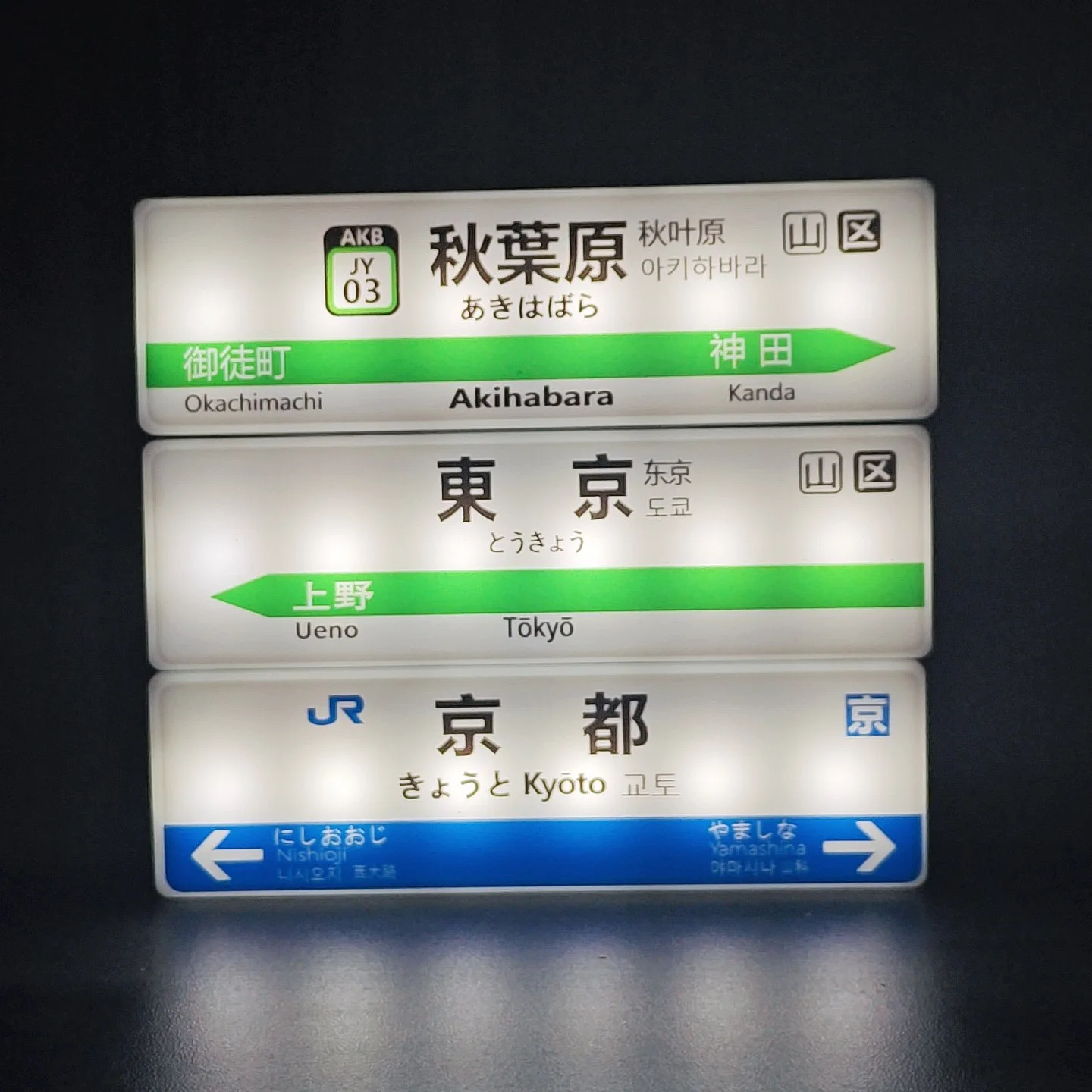 Tokyo Subway Line Fridge Magnets Creative Minimart Light Sign Display Board Osaka Magnetic Toy Luminous Light Box Plastic Charge