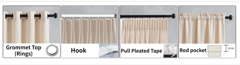 Beige Tulle Cotton Linen Look Sheer Voile Window Curtain for Bedroom or Living Curtains for Dining Room Window