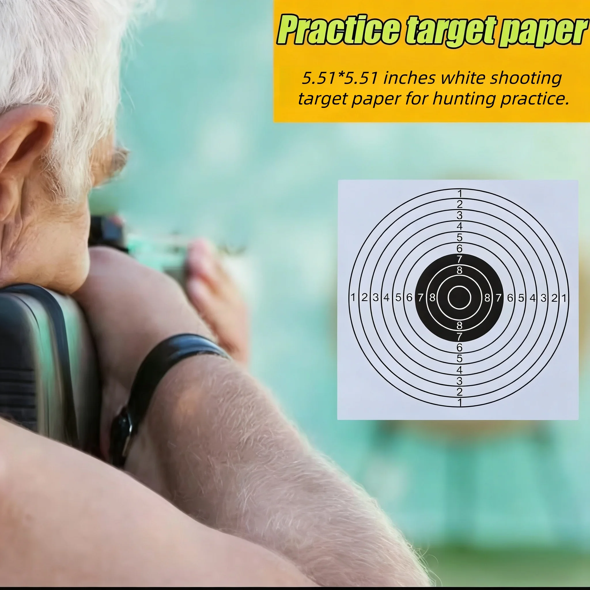 20/60/100Pcs 5.5 Inch Vertical Square Target Shooting Target Stickers Reactive Hunting Shooting Training Paper for Hunting