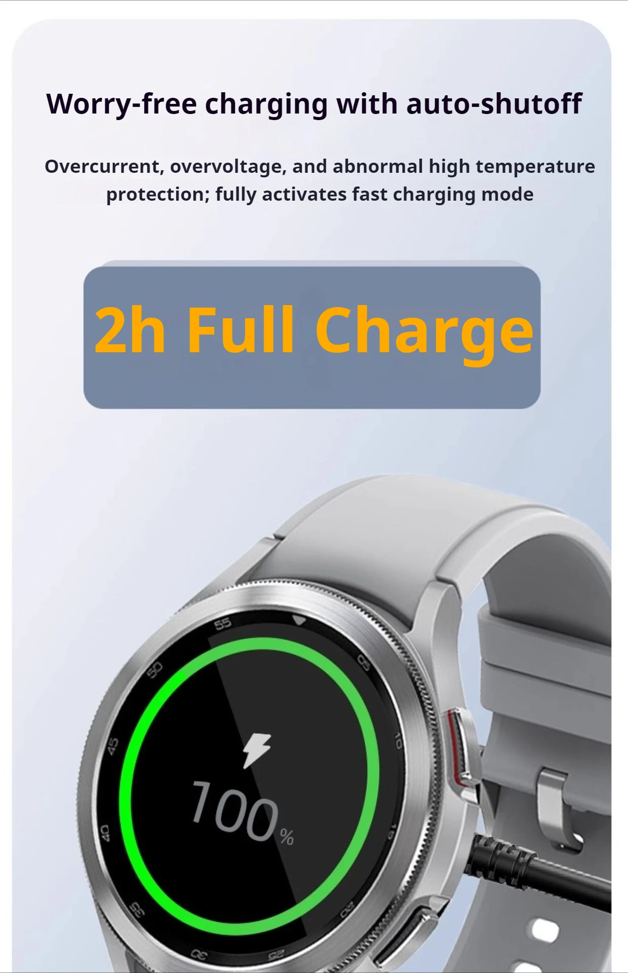 Magnetic Wireless Charger for Samsung Galaxy Watch 8/7/6Classic/5/5 Pro/4/3/Active2 USB-A/C Smart Watch Charging Cable Dock