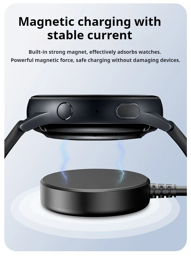 Magnetic Wireless Charger for Samsung Galaxy Watch 8/7/6Classic/5/5 Pro/4/3/Active2 USB-A/C Smart Watch Charging Cable Dock