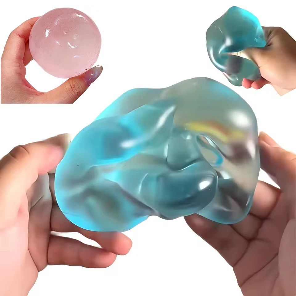 Blue Maltose Squishy Toys Anti Stress Sensory Fidgets Toy Soft Simulated Transparent Blue Maltose Slow-rebound Decompression Toy