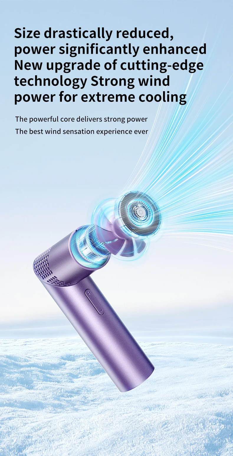 Brushless Motor Large Capacity Portable Charging Folding Lipstick Mini Handheld/Neck Hanging Small Fan