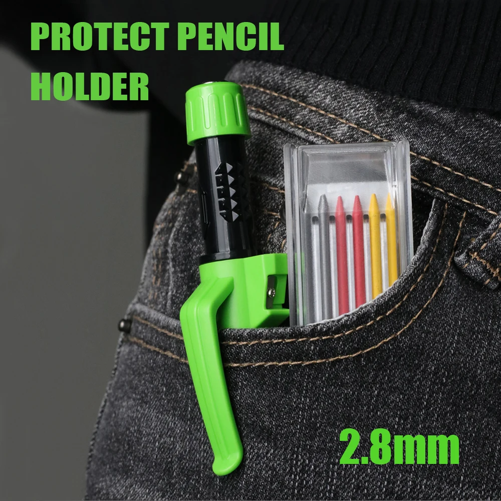 New Creative 55mm Long Head Carpenters Pencil Set With 50Lead Refills, 2.8mm Woodworking Marking Pen Architect Drawing Tool