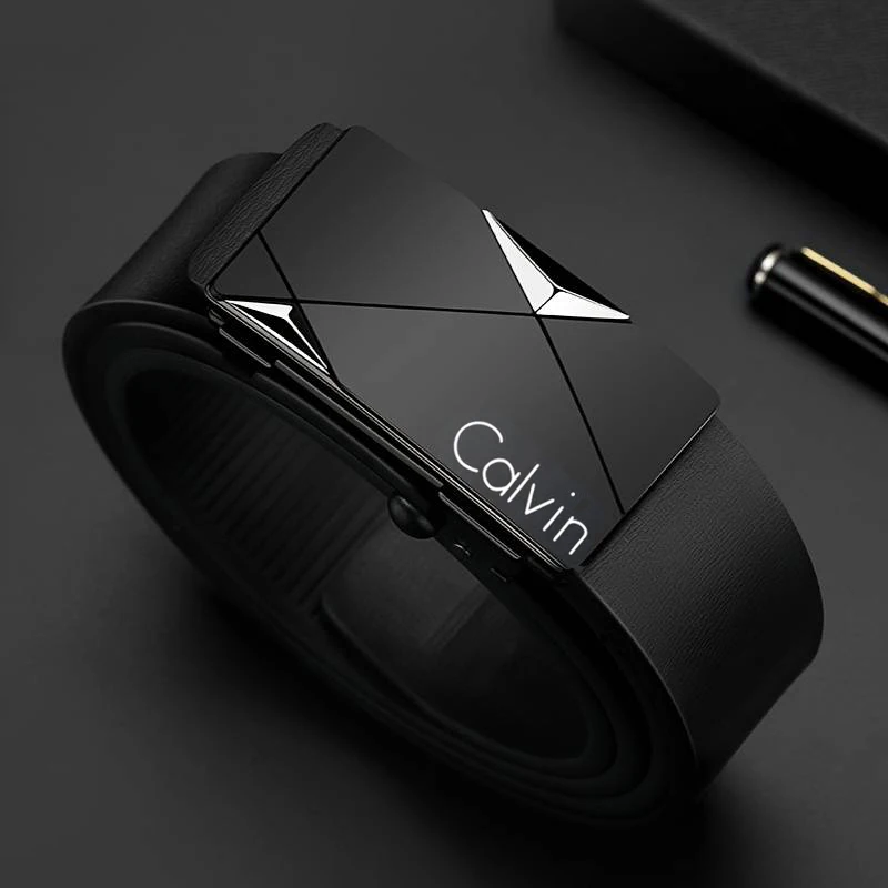 Stylish Men's PU Leather Belt Fashionable Accessory for Daily Wear Leisure Party Work Business with Automatic Buckle