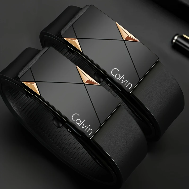 Stylish Men's PU Leather Belt Fashionable Accessory for Daily Wear Leisure Party Work Business with Automatic Buckle