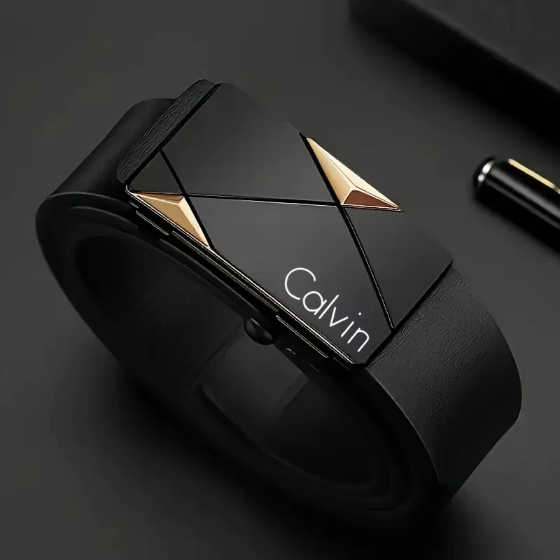 Stylish Men's PU Leather Belt Fashionable Accessory for Daily Wear Leisure Party Work Business with Automatic Buckle
