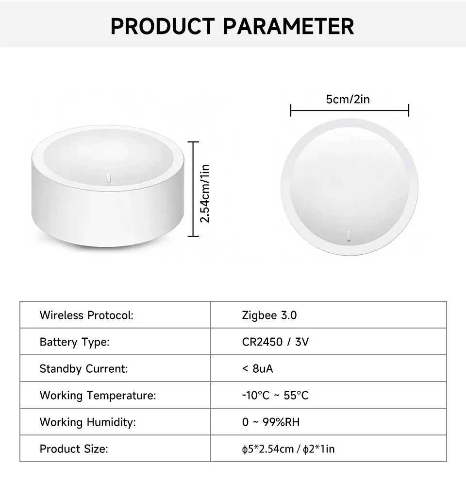 Tuya Wireless Smart Knob, Zigbee Protocol, Tuya Gateway Required, App Dimming & Scene Control, Z2M Supported for Smart Home