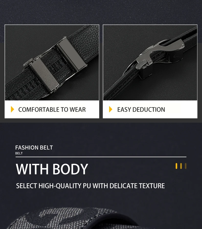 High Quality 3.4cm Leather Business Men High-Quality Designer Male Buckle Strap Jeans Accessory