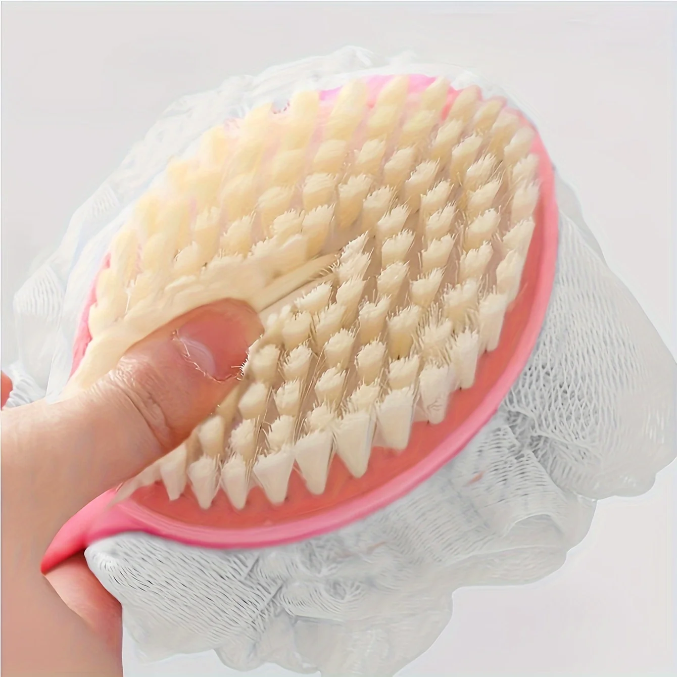 Bath Brush Back Body Bath Shower Sponge Scrubber Brushes With Handle Exfoliating Scrub Skin Massager Exfoliation Bathroom Brush