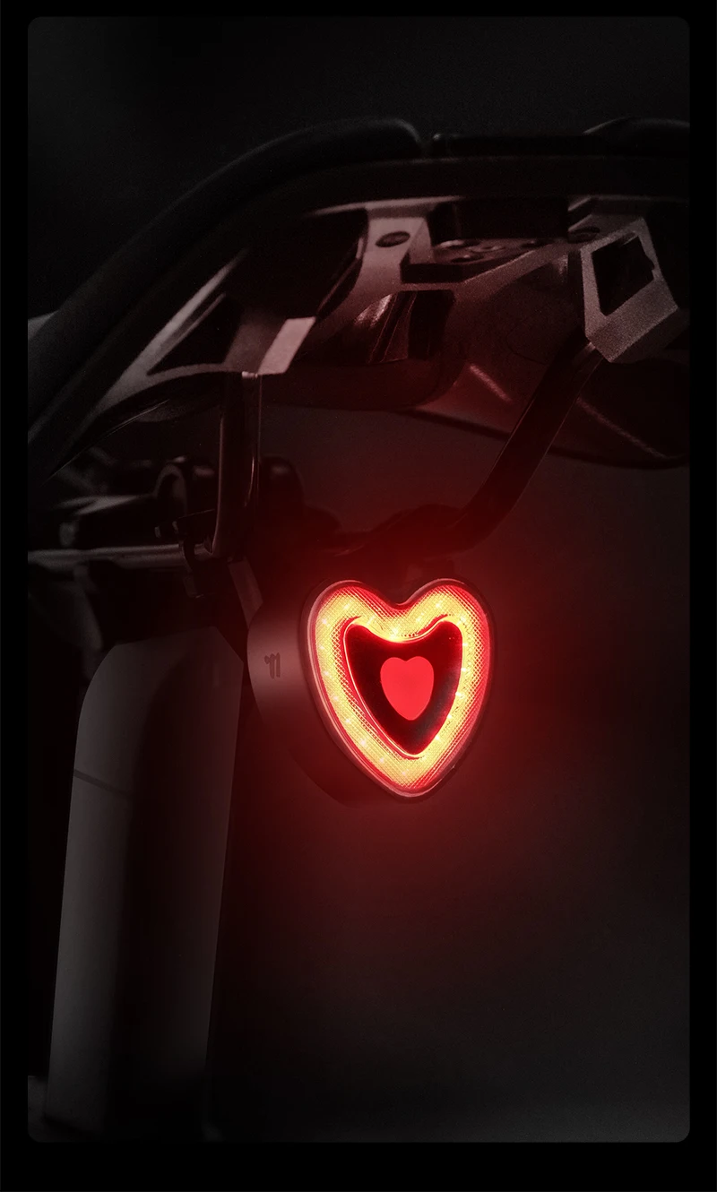WEST BIKING Bike Tail Light Smart Brake Sensing MTB Road Bike Rear Light IPX6 Waterproof 4 Modes Heart Light Cycling Accessories