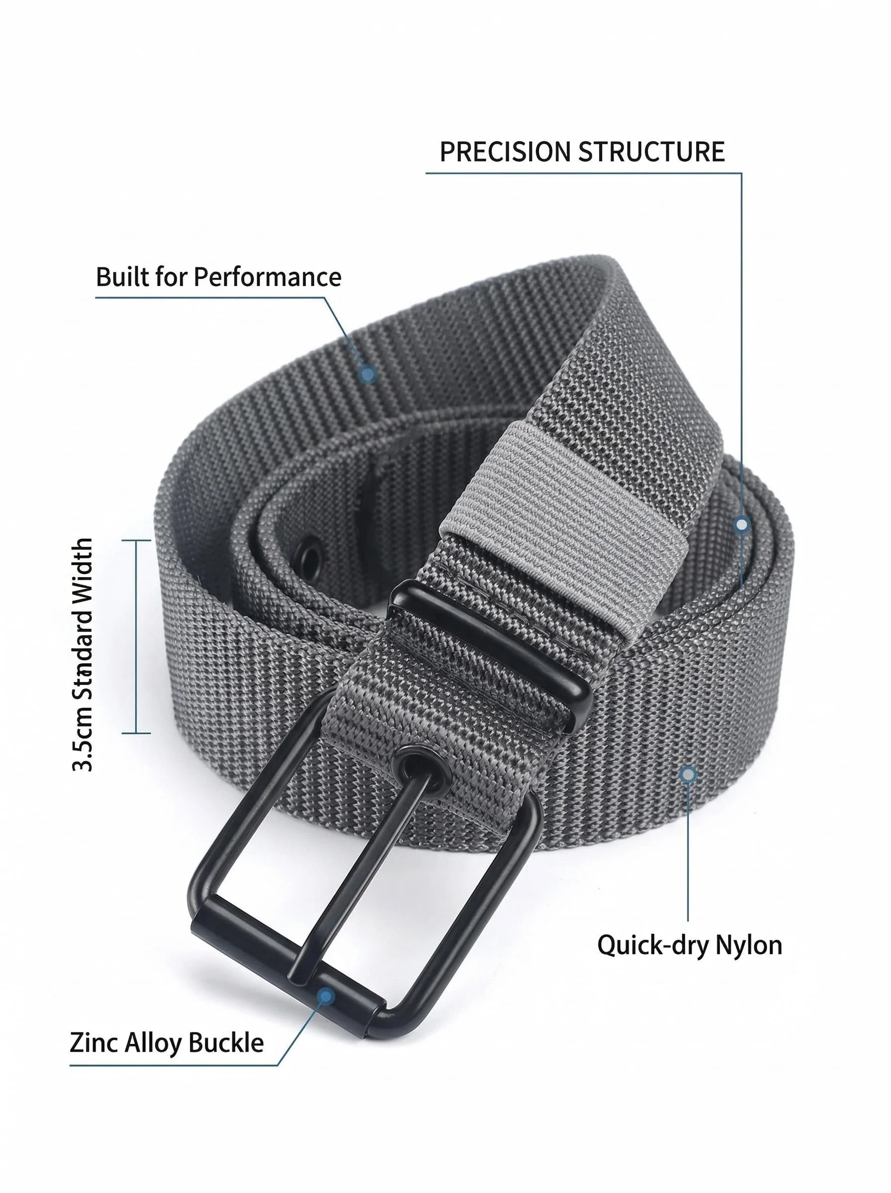 Men's Fashion Porous Pin Buckle Canvas Belt Versatile Student Youth Military Training Extended Denim Designer Belt