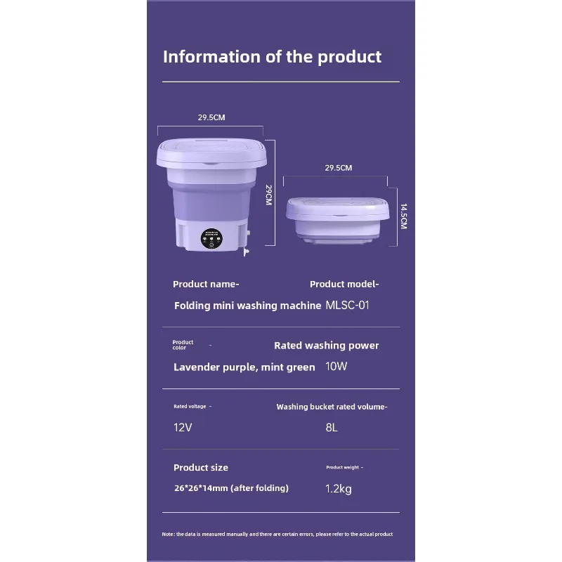 Household small folding washing machine, student dormitory underwear, socks, mini cleaning machine, portable washing bucket