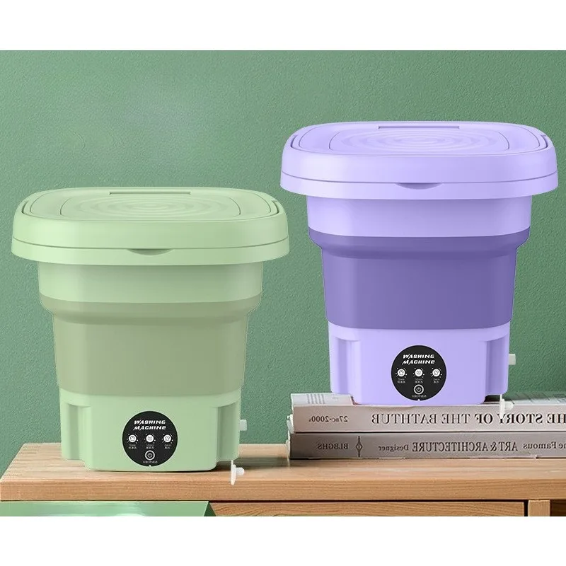 Household small folding washing machine, student dormitory underwear, socks, mini cleaning machine, portable washing bucket