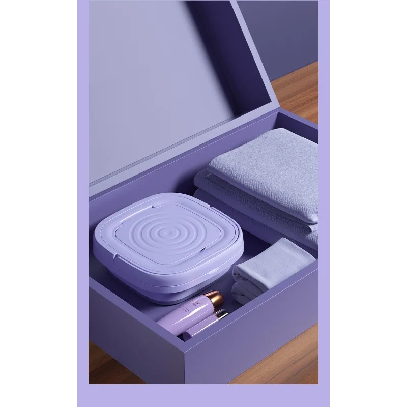 Household small folding washing machine, student dormitory underwear, socks, mini cleaning machine, portable washing bucket