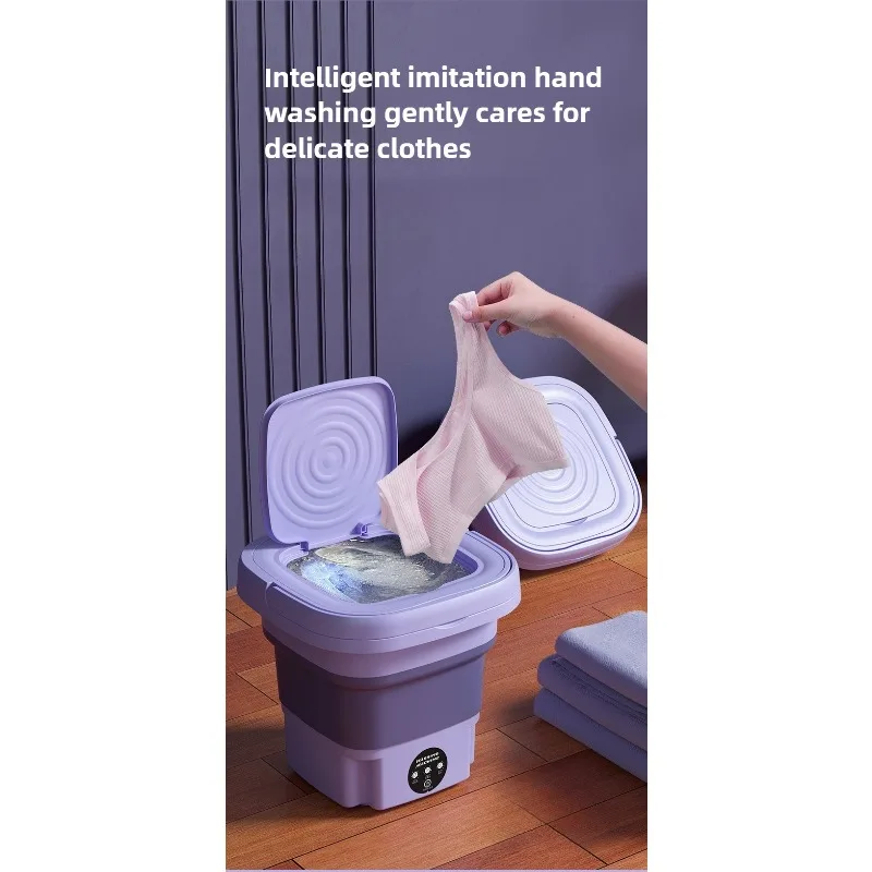 Household small folding washing machine, student dormitory underwear, socks, mini cleaning machine, portable washing bucket
