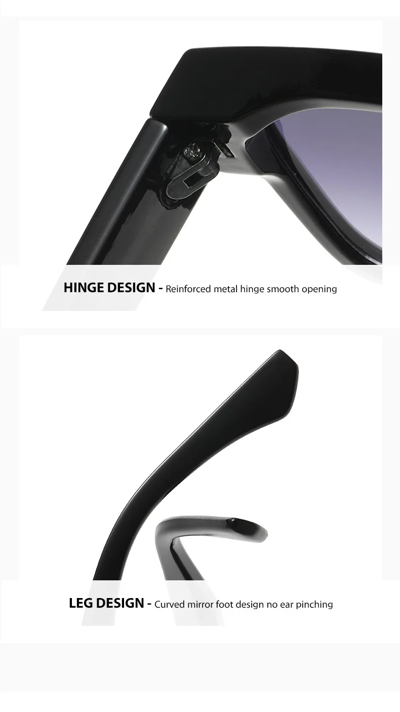 Light Luxury Square Sunglasses Minimalist Design Elegant Unisex Uv400 Protection Sun Glasses 9017