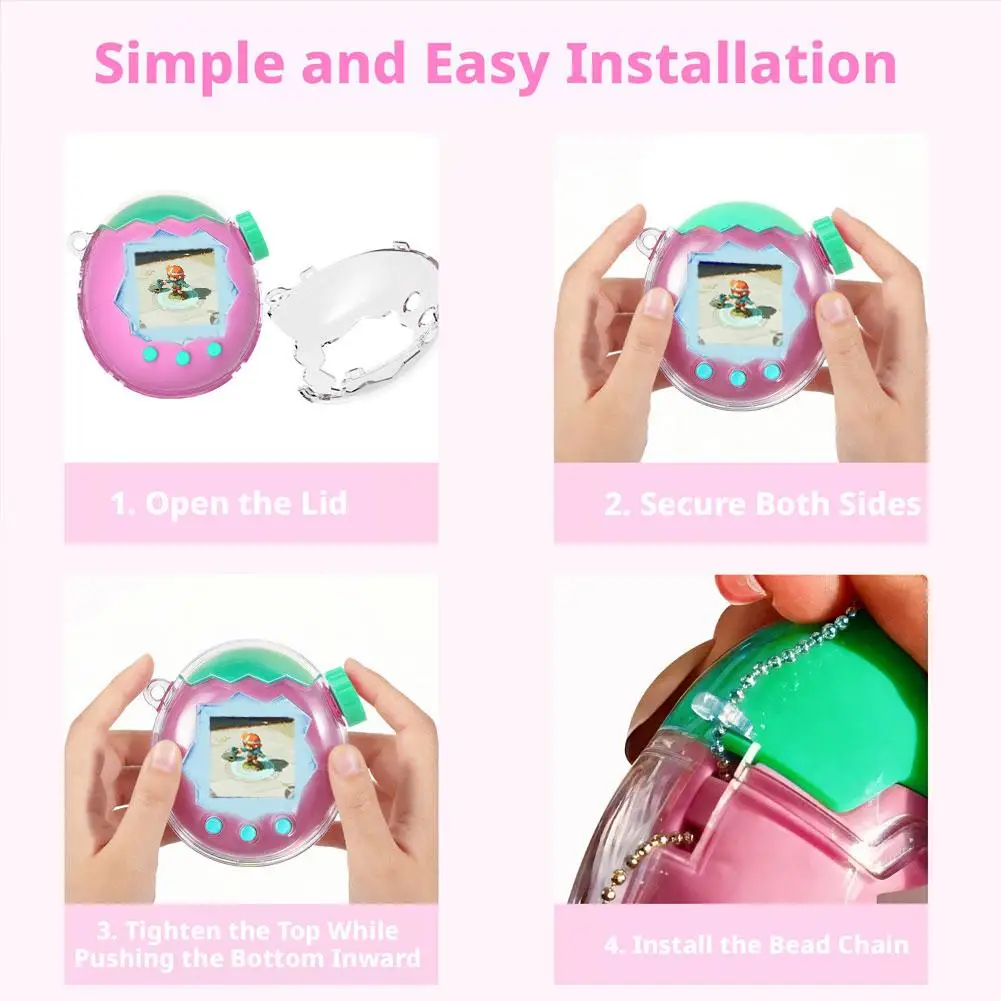 Clear PC Protective Case for Tamagotchi Paradise, Transparent Shockproof Full Cover Shell