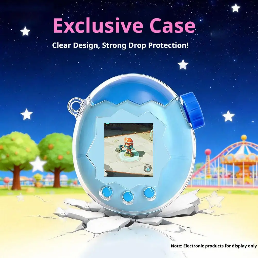 Clear PC Protective Case for Tamagotchi Paradise, Transparent Shockproof Full Cover Shell