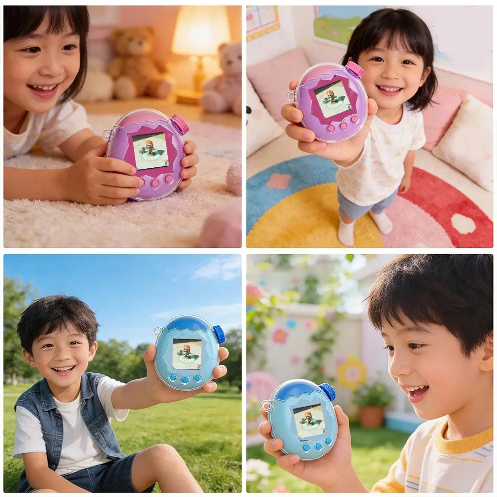 Clear PC Protective Case for Tamagotchi Paradise, Transparent Shockproof Full Cover Shell
