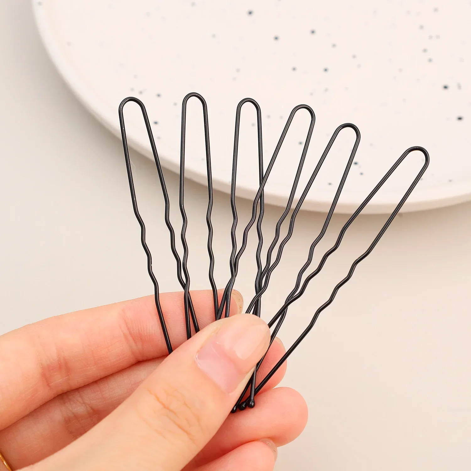5/6/7cm U-Shaped Wavy Hair Clips Bobby Pin Barrette Salon Grip Black Metal Hairpins DIY Bridal Hairstyle Women Hair Accessories
