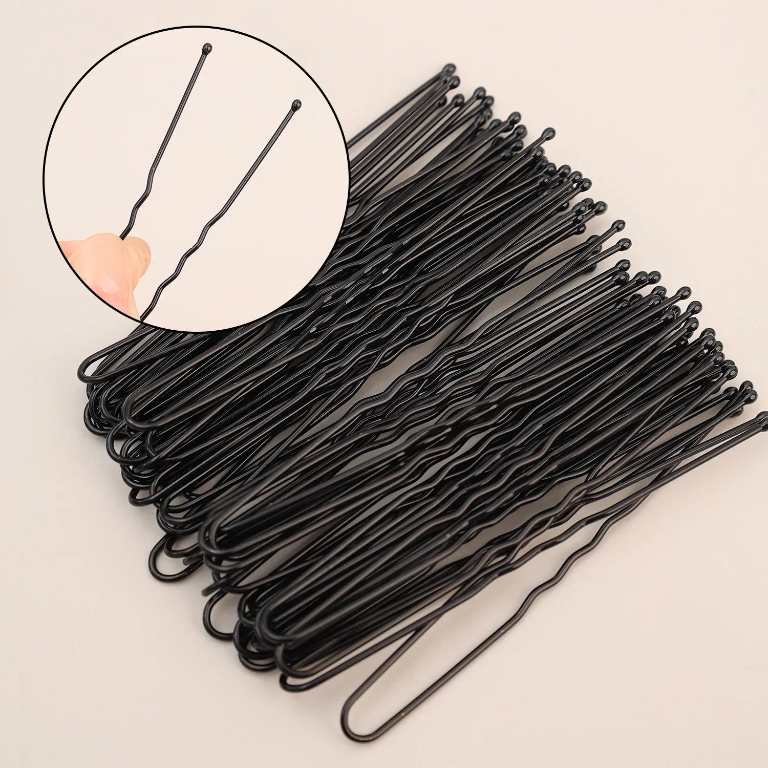 5/6/7cm U-Shaped Wavy Hair Clips Bobby Pin Barrette Salon Grip Black Metal Hairpins DIY Bridal Hairstyle Women Hair Accessories