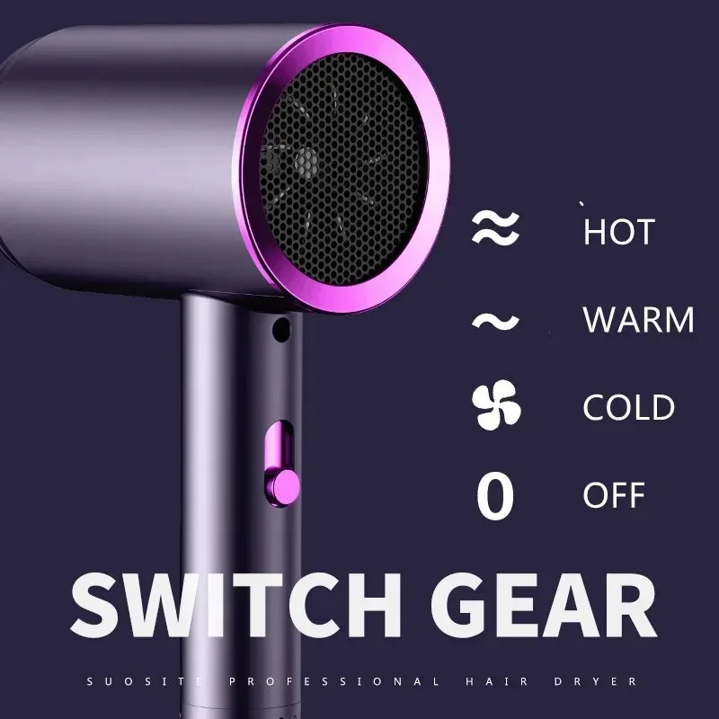 2000W Salon Professional Hair Dryer Negative Ionic Fast Dry Low Noise Constant Temperature Blower For Home