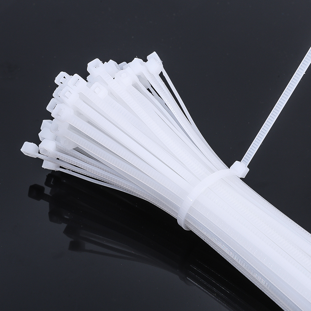 100 PCS Self-locking Plastic Nylon Tie Black Fastening Strap Cable-Tie-Set Cable Zip Tie Fastening Ring Zip Wraps Strap Tie