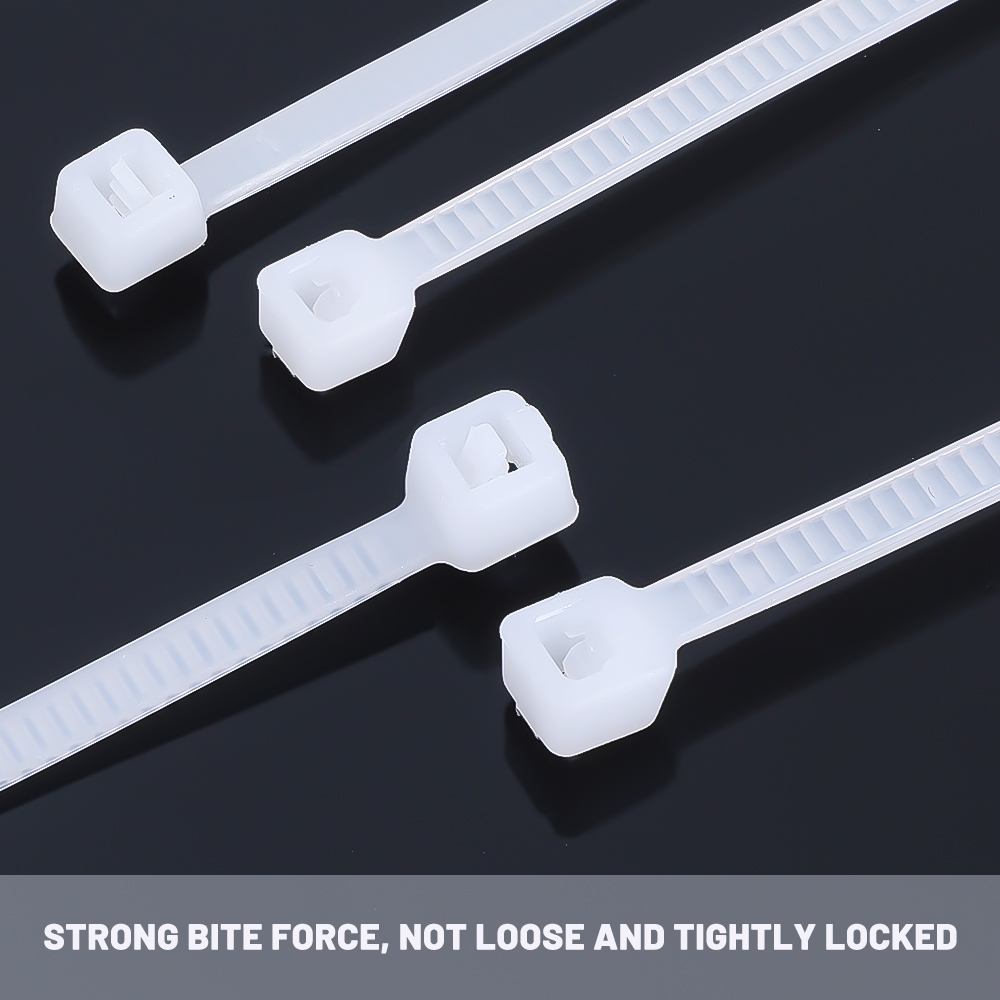 100 PCS Self-locking Plastic Nylon Tie Black Fastening Strap Cable-Tie-Set Cable Zip Tie Fastening Ring Zip Wraps Strap Tie
