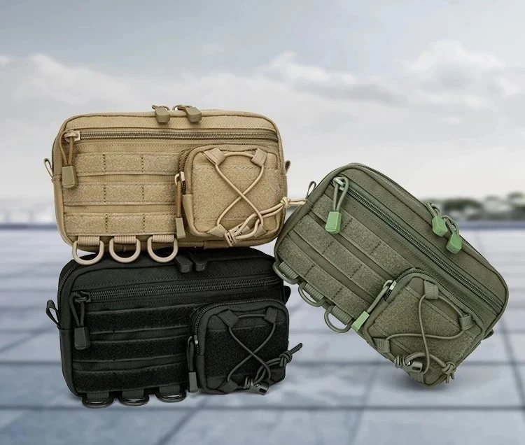 Men's Multifunctional Waist Belt Bag Fanny Pack with Molle Accessories Mobile Gear Hip Bag for Climbing Camping Tool Pouch