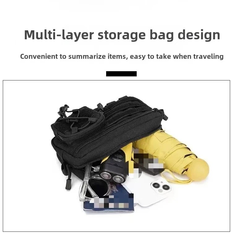 Men's Multifunctional Waist Belt Bag Fanny Pack with Molle Accessories Mobile Gear Hip Bag for Climbing Camping Tool Pouch