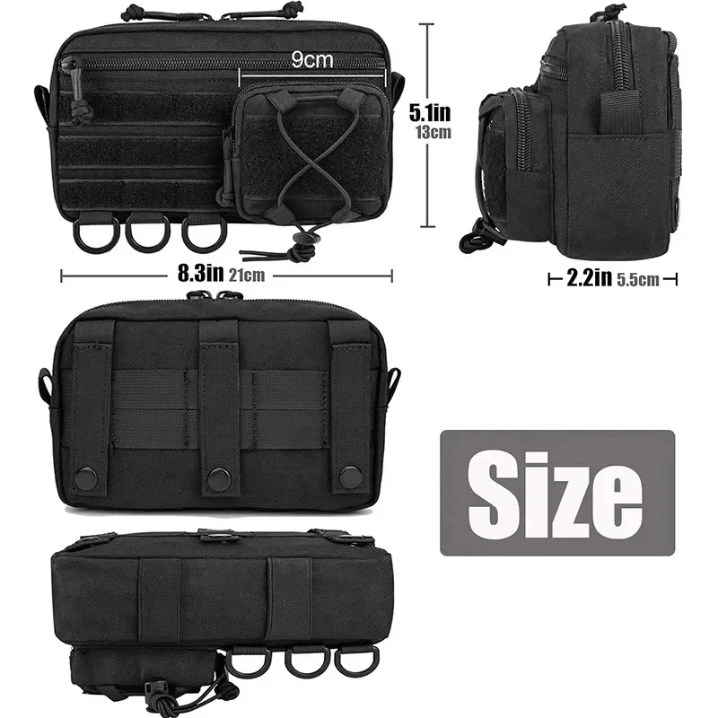 Men's Multifunctional Waist Belt Bag Fanny Pack with Molle Accessories Mobile Gear Hip Bag for Climbing Camping Tool Pouch
